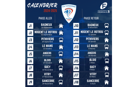 Calendrier 2024-2025